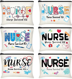 Cute Medical Nursing Student Graduation Gift Makeup <b>Toiletry</b> Pouch Custom Printed Nurse Survival Kit Canvas Cosmetic <b>Bag</b> - Product Image 6