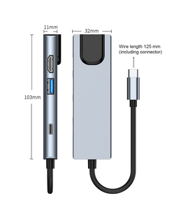 type c to hdmi rj45 multi <span class=keywords><strong>dock</strong></span> <span class=keywords><strong>station</strong></span> usb 3.0 splitter for home macbook <span class=keywords><strong>ipad</strong></span> pro several ports usb hub - Product Image 1