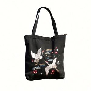 Customization High Quality Clothing Zipper Reusable Cotton Canvas Shopping <b>Tote</b> <b>Bags</b> with Inner Pocket and Zipper - Product Image 1