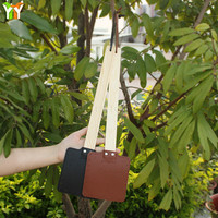 Matamoscas de cuero resistente, mango de madera duradero, rústico