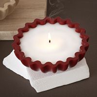 Moule en silicone Poppy, plaque ronde à dentelle ondulée, pour bougies, coupelles et bols de rangement, pour la création de bijoux en résine époxy et de créations en plâtre