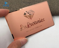 Tarjetas Metálicas Brillantes de Acero Inoxidable Color Oro Rosa