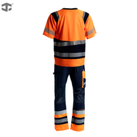 Camiseta de Trabajo de Seguridad Reflectante Transpirable de Alta Visibilidad para Verano JIADE, de Poliéster, Talla Grande, Fluorescente, Color Naranja para Hombre
