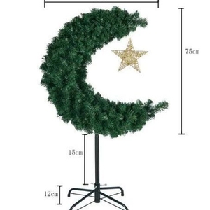 Albero Artificiale a Forma di Luna Crescente in PVC Verde per Decorazioni Festive Interne, Celebrazioni del Ramadan e dell'Eid - Product Image 6