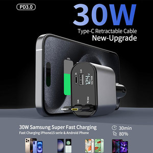 Caricabatterie Auto 4 in 1 Rapido 65W con Cavo Retrattile <span class=keywords><strong>USB</strong></span> TYPE-C e Display LED per <span class=keywords><strong>iPhone</strong></span> 15/16/HUAWEI - Product Image 3