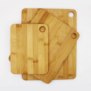 Bamboo Cutting Board <b>Set</b> Rectangle With Hole For Kitchen Use - Product Image 2