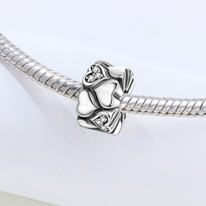 Hebilla de posicionamiento en forma de corazón de doble fila de latón blanco, estilo exclusivo y de alta gama, accesorio colgante DIY para pulsera de mujer - Product Image 2