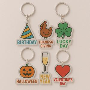 Porte-clés en acrylique de luxe avec finition dorée, impression de logo personnalisée, vente en gros en vrac, cadeaux personnalisés haut de gamme directement de l'usine - Product Image 1