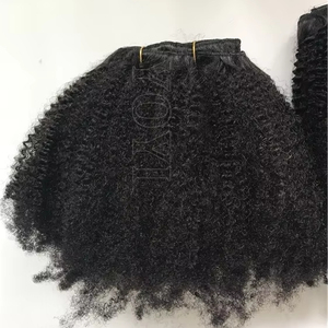Extensiones de Cabello Humano <span class=keywords><strong>Afro</strong></span> Rizado de Alta Calidad, Extensiones Negras para Mujer, Pequeñas Trenzas <span class=keywords><strong>Afro</strong></span> Rizadas - Product Image 1