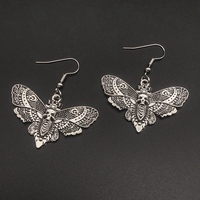 Goth – boucles d'oreilles avec pendentif en forme de papillon, Style Punk et gothique, bijoux de fête, cadeaux pour femmes
