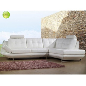 Stile moderno coreano bianco in pelle sintetica mobili Design divano ad angolo gambe in metallo adatto per l'uso del palazzo