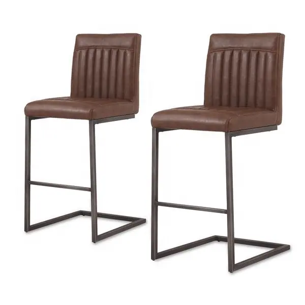 UNIQUE LEATHER 2020 BAR STOOL , BACK REST HIGH SEATING HANDMADE COUNTER BAR STOOLS