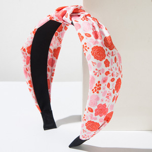 New Valentine's Day <strong>Hair</strong> Accessories Knot Cloth Printed Heart Headbands Red <strong>Lips</strong> Pattern Headbands Sweet All Matching Headbands