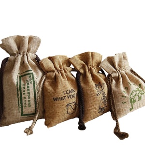 Burlap Drawstring <b>Gift</b> <b>Bags</b> with Rope Handle Jute Packing Storage Jewelry Pouches Sacks for Wedding <b>Parties</b> - Product Image 1