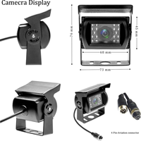 Moniteur de voiture 7 pouces, écran LCD, rétroviseur étanche, caméra de recul IR 4 broches pour bus, camion, camping-car, caravane, remorques