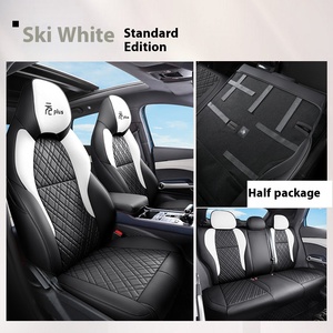 Housses de siège de <span class=keywords><strong>voiture</strong></span> matelassées toutes saisons de luxe de haute qualité en cuir Durable rembourrage éponge confortable ajustement universel <span class=keywords><strong>pour</strong></span> 5 sièges - Product Image 2