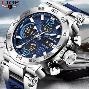 LIGE 8922 Men Watch Digital 50m Waterproof Wristwatch LED Quartz <b>Clock</b> Sport Watch Male Watches Men Relogio Masculino - Product Image 2