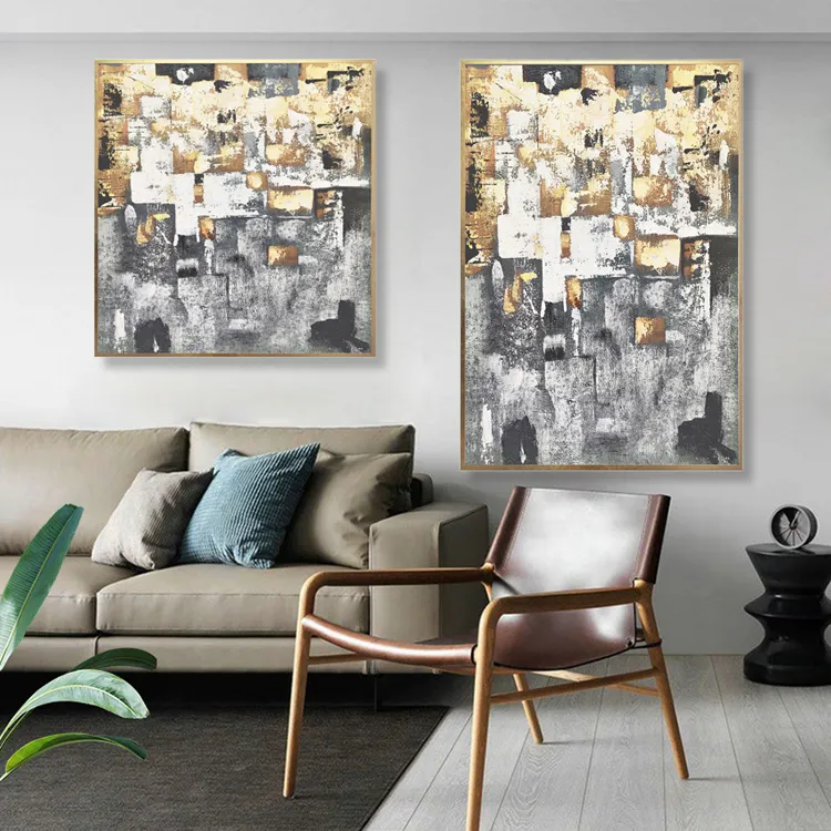 Nordische abstrakte Kunst handgemachte Aluminium bilder großes Wohnzimmer Schlafzimmer Wand ölgemälde