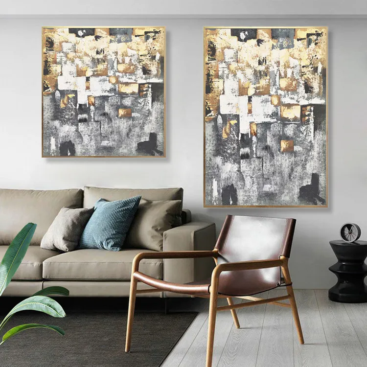 Nordic Abstracte Kunst Handgemaakte Aluminium Foto 'S Grote Woonkamer Slaapkamer Muur Olieverfschilderijen