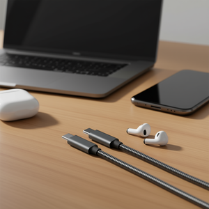 Cable Tipo C a Tipo C de 3.3 pies, Trenzado de Aluminio, Carga Rápida de 65W para Teléfonos Celulares y Dispositivos - Product Image 2