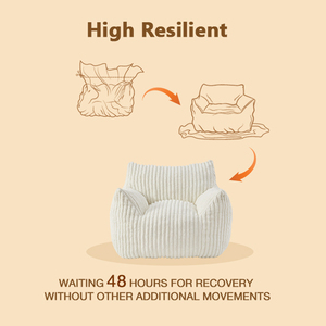 Divano a sacco in velluto a coste per bambini, comoda poltrona lounge a sacco per neonati, divano pigro da pavimento, poltrona imbottita accogliente <span class=keywords><strong>con</strong></span> braccioli per soggiorno - Product Image 3