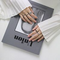 Nouveau S925 Sterling Silver Design Sense Ring Bijoux Creative Porté All-matching Stone Opening Vintage Ring Pour Hommes Et Femmes