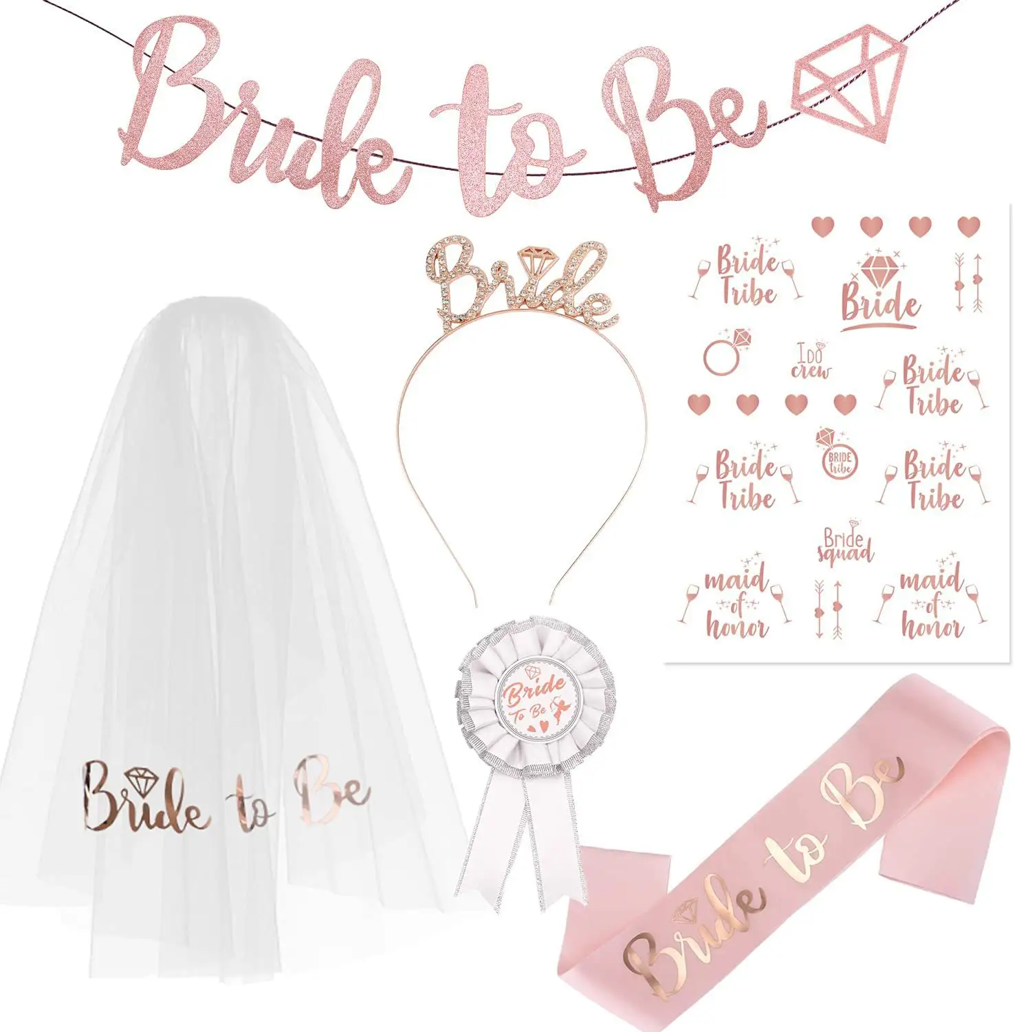 Bride to be sash set Bridal shower sash decorations supplies bachelorette party decorations kit team bride Wedding balloon set