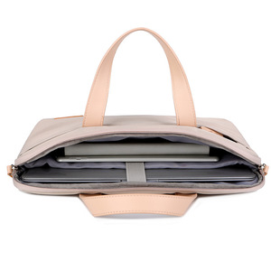 Macaron Color PU Portable Laptop Sleeve <b>for</b> Women Minimalist High Aesthetics Durable Large Capacity Hand Carry Business Commute - Product Image 4