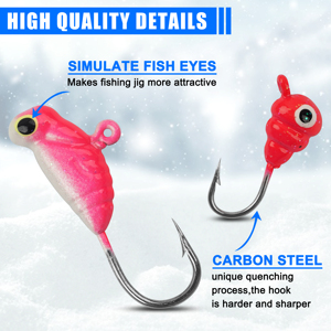 Kit de Señuelos de Pesca en Hielo que Brillan en la Oscuridad, 36 Piezas, Cabeza de Señuelo <span class=keywords><strong>con</strong></span> Caja de Aparejos para Pescar Panfish, Walleye, Crappie, Perch, Bluegil, Trucha - Product Image 2