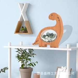 Hucha de madera con forma de dinosaurio para niños, decoración del hogar, caja de monedas, regalo - Product Image 1