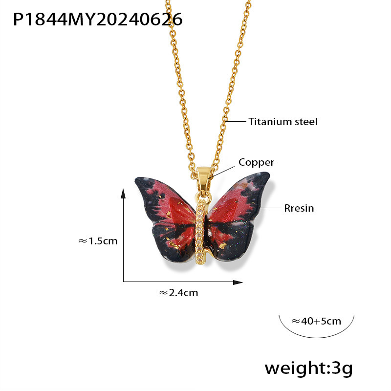P1844-collier noir et rouge