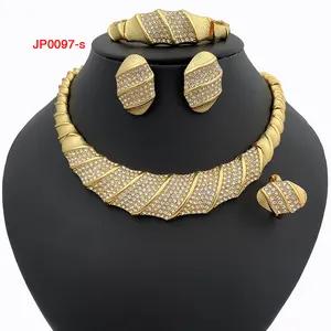 Cina fabbricazione set di gioielli in acciaio inossidabile per set di gioielli da sposa dubai gioielli da sposa placcati in oro