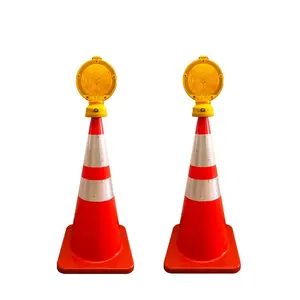 Cone Top Flashing Construction Safety Lights Automatic Flashing Barricade Light Led Traffic Light Barricade Warning Lamp