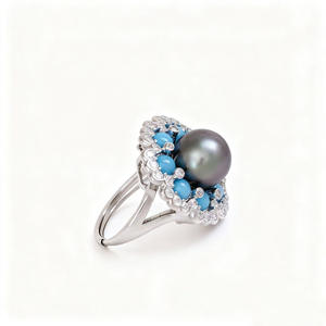 9344 Accessoires de perles DIY style panda, ensemble en argent S925 avec pendentif vide en or et argent et boucles d'oreilles, bijoux de mode - Product Image 5