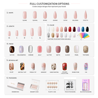 OEM ODM Faux ongles à presser en gel acrylique épais, effet œil de chat scintillant, ombré vert néon, vente en gros avec colle