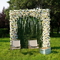 Élégante Murale Florale Artificielle Blanche Mixte en Panneaux, Effet Naturel, pour Décoration de Scène de Réception de Mariage et Événements