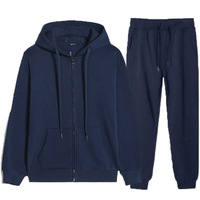 Ensemble polaire homme automne-hiver transfrontalier avec sweat à capuche, broderie et logo imprimé, fermeture éclair longue et pull