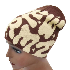 Bán Buôn Unisex Thiết Kế Jacquard Acrylic Beanie Biểu Tượng Tùy Chỉnh Thêu Rắn Mùa Đông Dệt Kim Đầu lâu Người Đàn Ông Phụ Nữ Y2K Beanie - Product Image 4