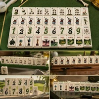 Jeu de Mahjong en Acrylique 160 Pièces Luxe Américain Moderne Gravé Superposé pour Soirée en Famille, Dîner des Filles, Divertissement à Domicile OEM