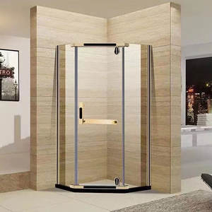 Cabine <span class=keywords><strong>de</strong></span> douche coulissante rectangulaire en verre trempé <span class=keywords><strong>de</strong></span> 8 mm, <span class=keywords><strong>de</strong></span> luxe moderne, la plus vendue, polie, pour hôtel, tailles personnalisées, haut <span class=keywords><strong>de</strong></span> gamme - Product Image 2