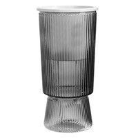 Vase hydroponique Transparent auto-amorçant eau sol culture pot de fleurs salon Aqua bouteille riche bambou Rose verre