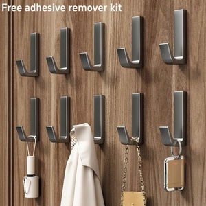 Crochet mural multifonctionnel en aluminium auto-adhésif sans perçage, en forme de <span class=keywords><strong>U</strong></span>, étanche et sans trace, pour manteaux, cuisine, salle de bain - Product Image 2