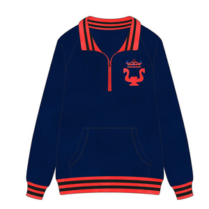 Alpha Golden Strip Quarter Button Sweatshirt Côtelé Ourlet Brodé Lettre Grecque Pullover Winter Sport Style Knit Sweater - Product Image 3