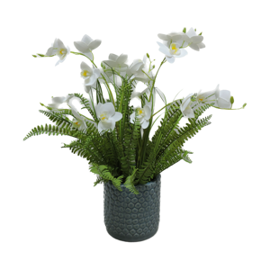 Nhân Tạo Chậu Hoa Duyên Dáng Handmade Nhân Tạo Phong Lan Hoa Cho Home & Wedding Sắp Xếp Thanh Lịch Tường Trang Trí - Product Image 4