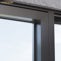 Ventanas de Aluminio Abatibles Modernas de Diseño Nuevo Wazzor, Perfil de Aluminio para Ventanas con Marco Interior