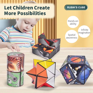 Colore su misura 3D assemblaggio Puzzle cubo giocattolo di plastica cubo di trasformazione magnetico <span class=keywords><strong>infinito</strong></span> CubeUnisex per i bambini regalo - Product Image 3