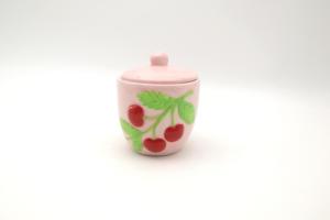 Service à thé rétro <span class=keywords><strong>rose</strong></span> en céramique pour une personne, théière et tasse en porcelaine avec relief cerise 3D, ensemble <span class=keywords><strong>vintage</strong></span> pour le thé de l'après-midi, idéal pour un cadeau - Product Image 2