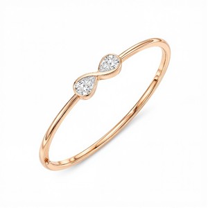 Luxury Women's Pear Shape Diamond <b>Bracelet</b> Bangle Modified <b>Infinity</b> Design Double Tier Bezel Setting Stackable Gift Fine Jewel - Product Image 2