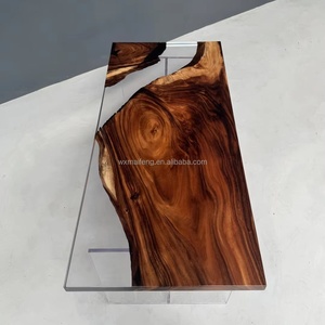 Muebles para el hogar de madera de nogal macizo de lujo de gama alta para interior, restaurante, río, cocina, mesa de comedor de resina epoxi - Product Image 4