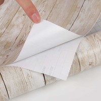 Jinyi Film Adhésif Aspect Bois Imperméable et Amovible pour Décoration Intérieure, Revêtement Autocollant pour Étagère et Papier Peint Mural